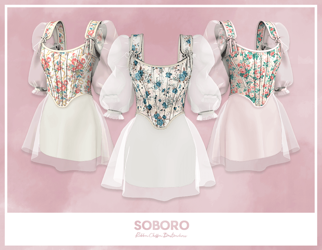 Скриншот мода Платье Ribbon Chiffon Bustier Dress